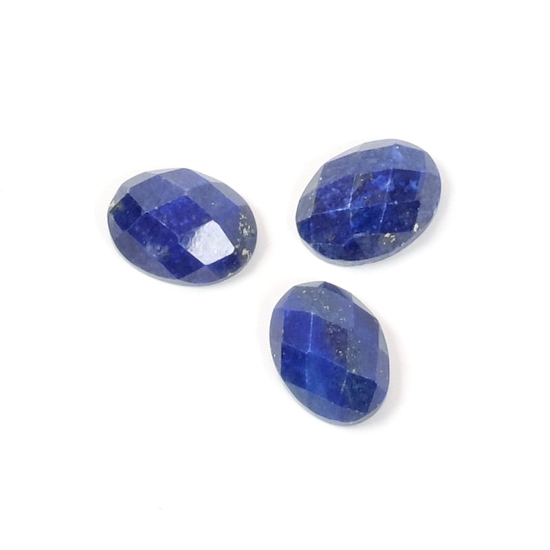 Natural stone Cabochon Oval faceted 6 x 8mm Lapis Lazuli