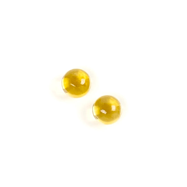 2 Round 4mm Natural Stone Cabochons - Citrine