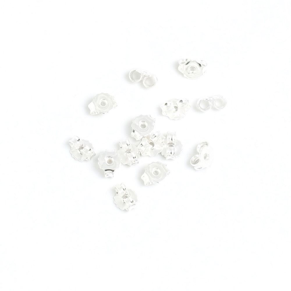 10 earring backs in 925 silver plated brass Premium