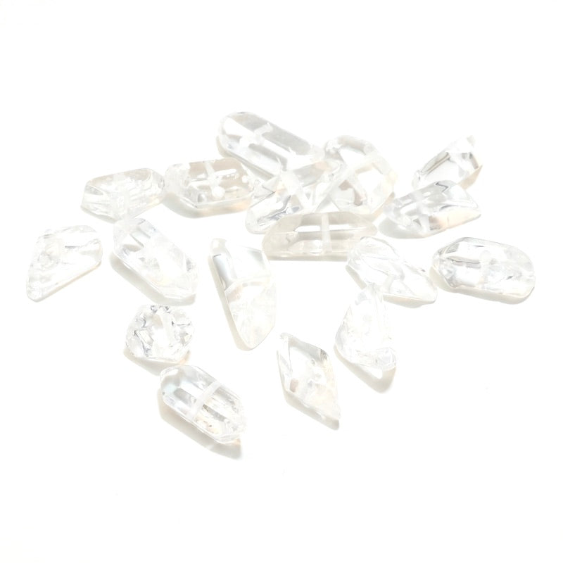 4 natural faceted quartz crystal beads
