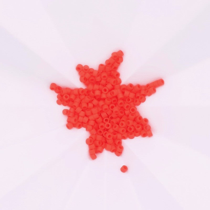 8 grams of Miyuki Délica 11/0 beads, Opaque Light Siam Matted No. 0757 