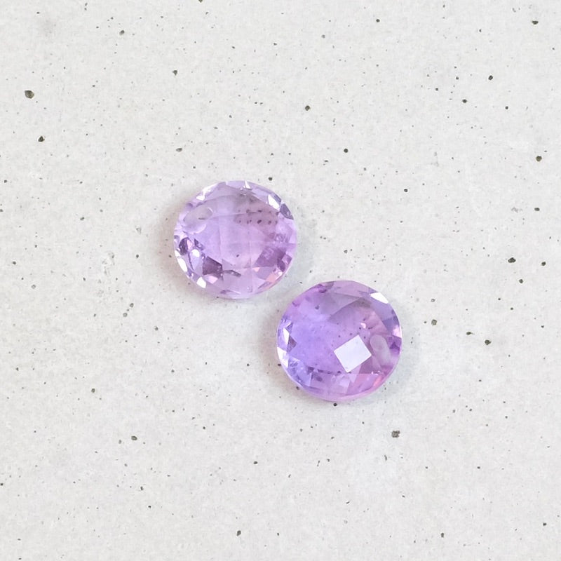 Round faceted pendant 8mm in natural stone Amethyst