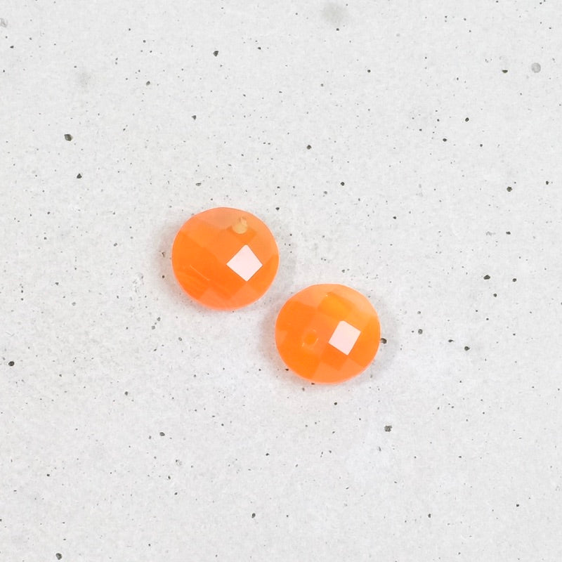 Round faceted 8mm Carnelian natural stone pendant
