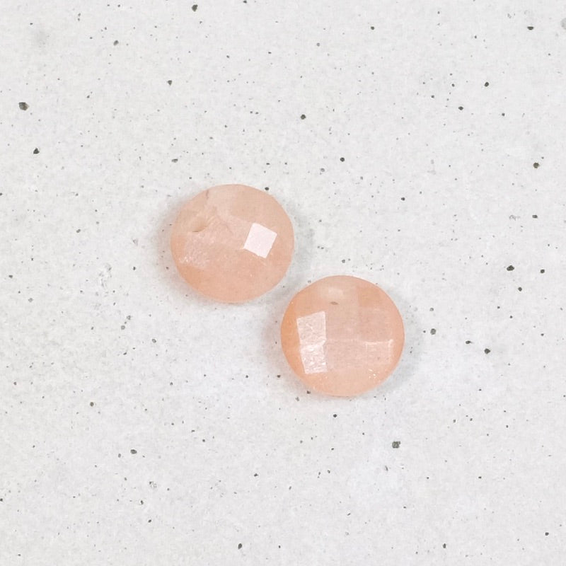 Round faceted 8mm natural Feldspar Moonstone pendant