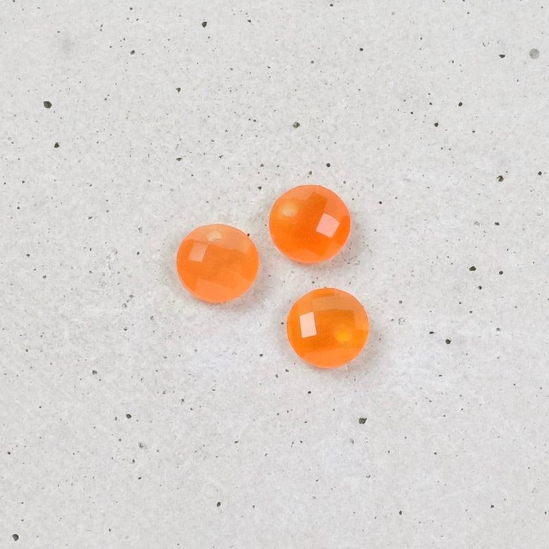 Round faceted 6mm Carnelian natural stone pendant