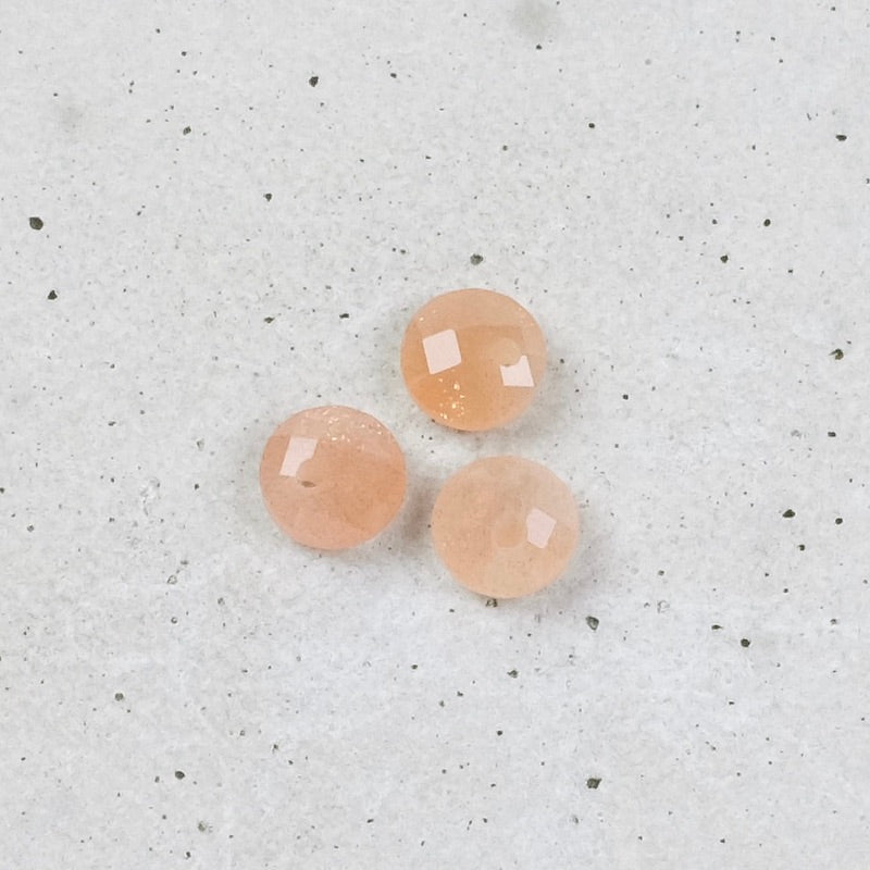 Round faceted 6mm natural Feldspar Moonstone pendant