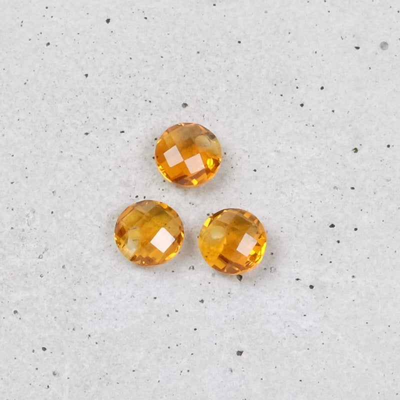 Round 6mm faceted pendant in Madeira Citrine stone