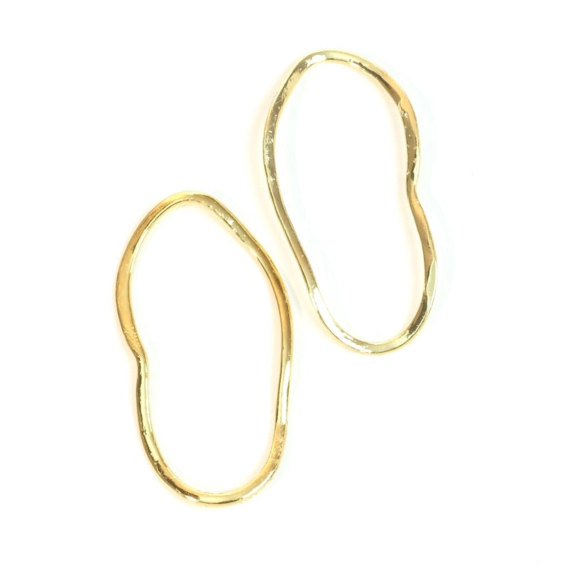 2 Oval pendants 39mm in 24K Premium gold-plated brass
