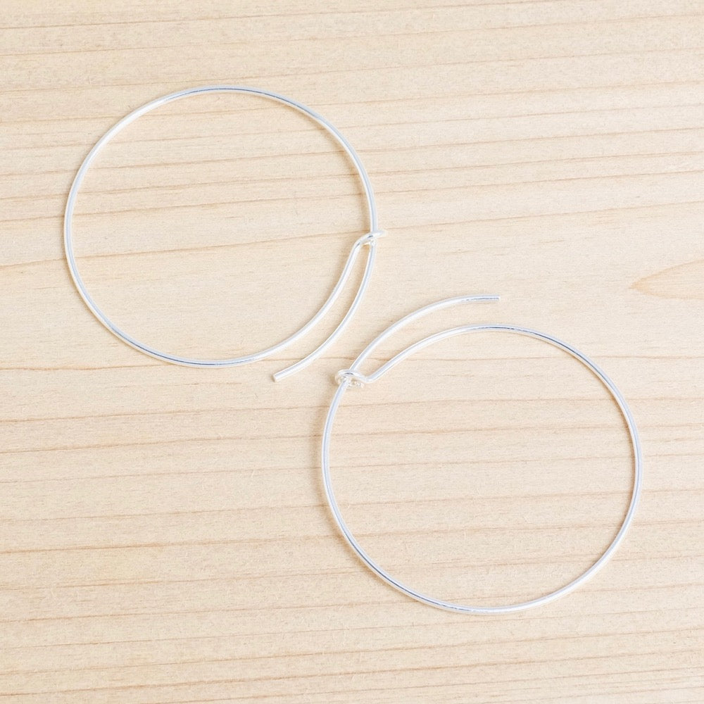 2 30mm brass hoop earrings in 925 Premium silver plated