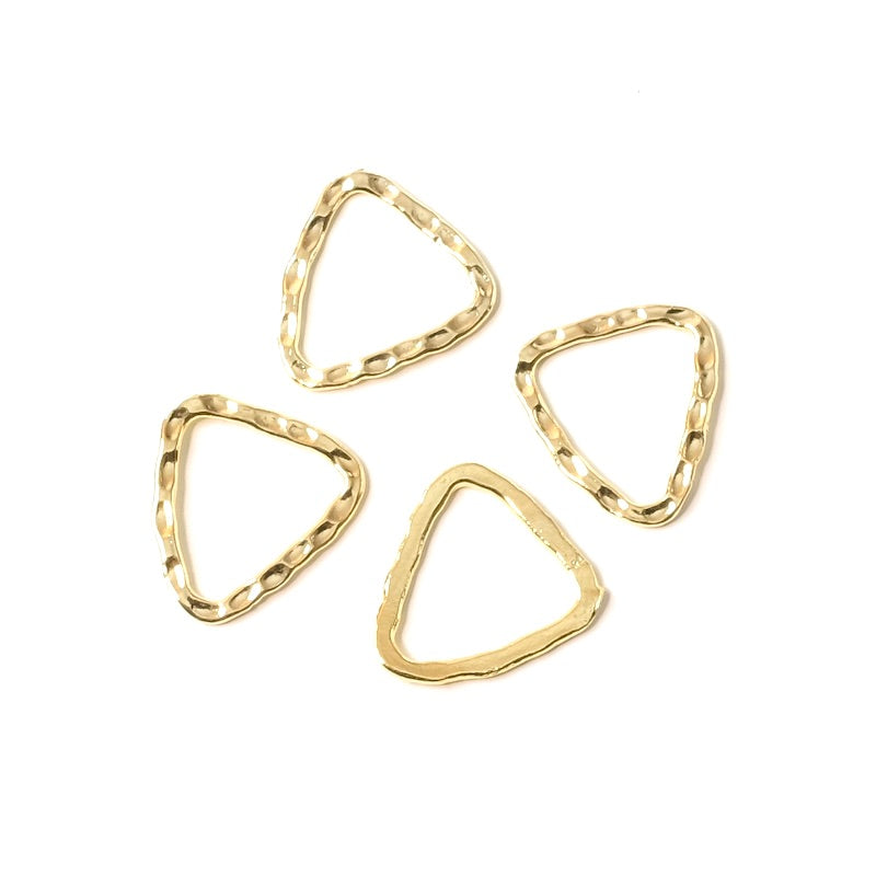 4 closed rings Triangles in 24K Premium gold-plated brass