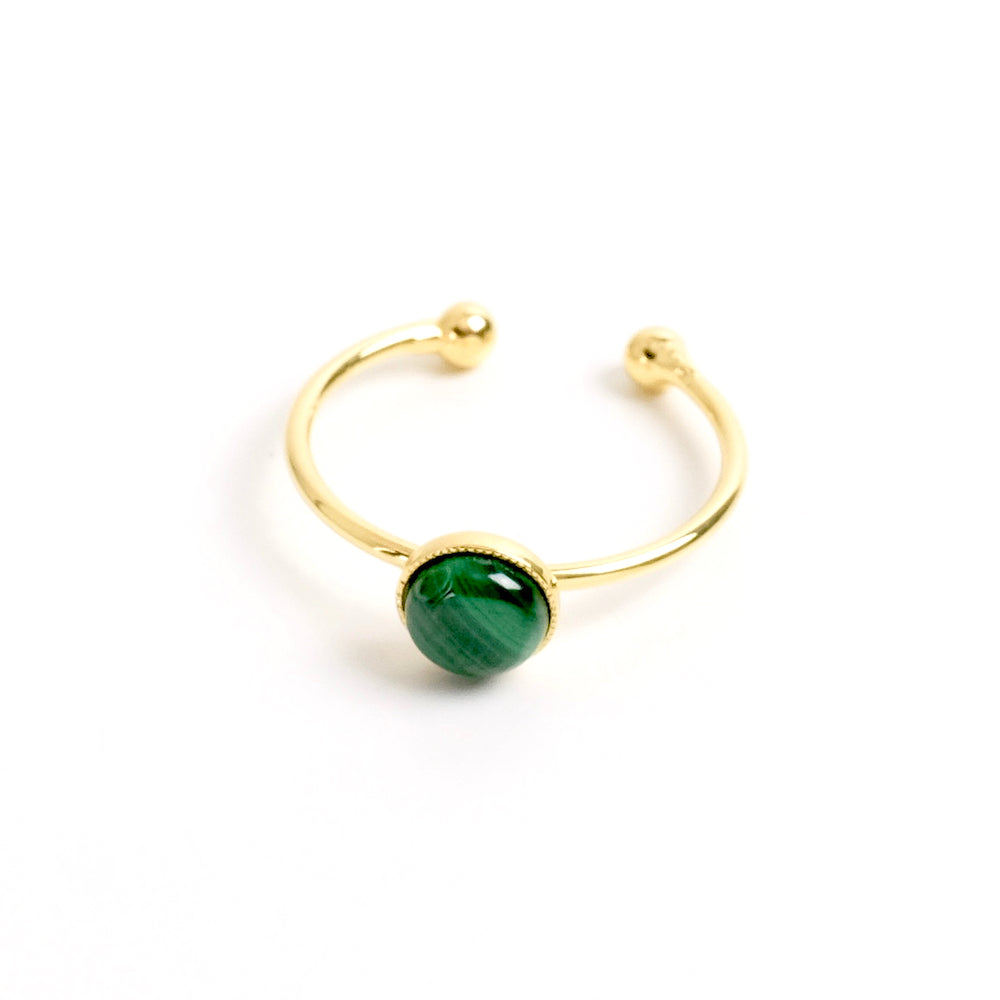 Adjustable Ring for 6mm Cabochon in 24K Gold Plated Brass