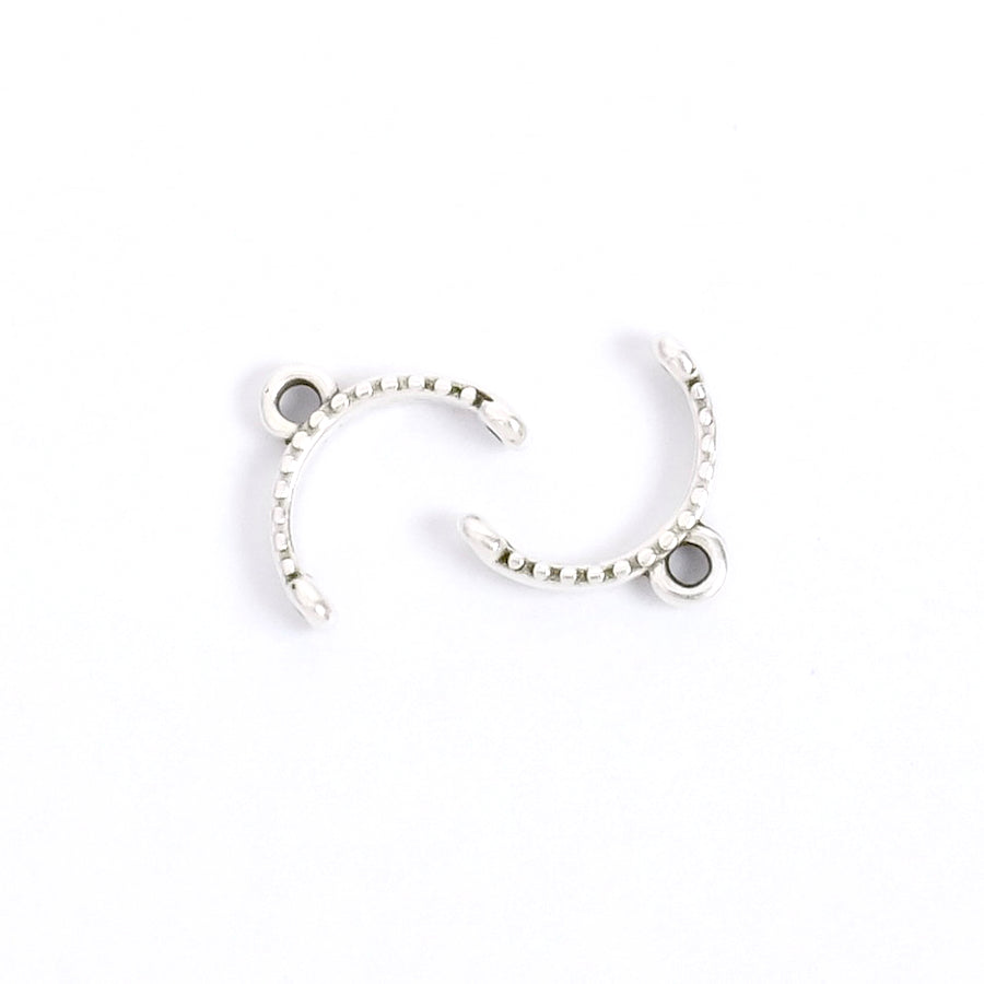2 Curved arc clasps for Miyuki weaving, aged silver finish