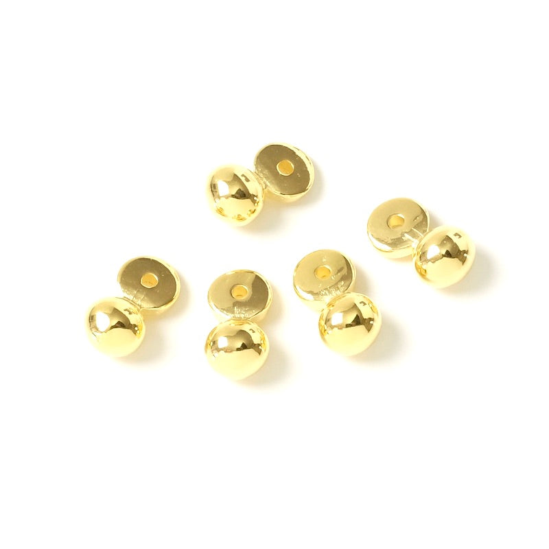 2 Ball pendants in 24K gold-plated Zamak