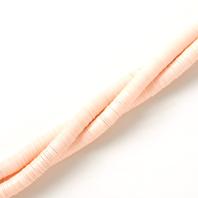 Genuine 6mm African Vulcanite Vinyl Heishi Beads - Light Coral