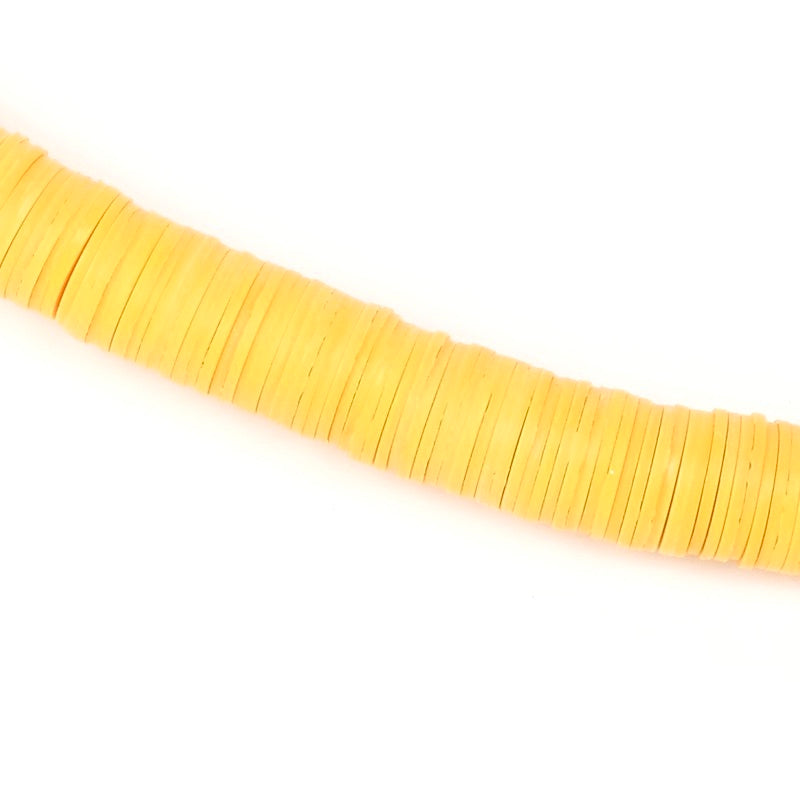Genuine Heishi 8mm Mango Yellow African Vulcanite Vinyl Beads
