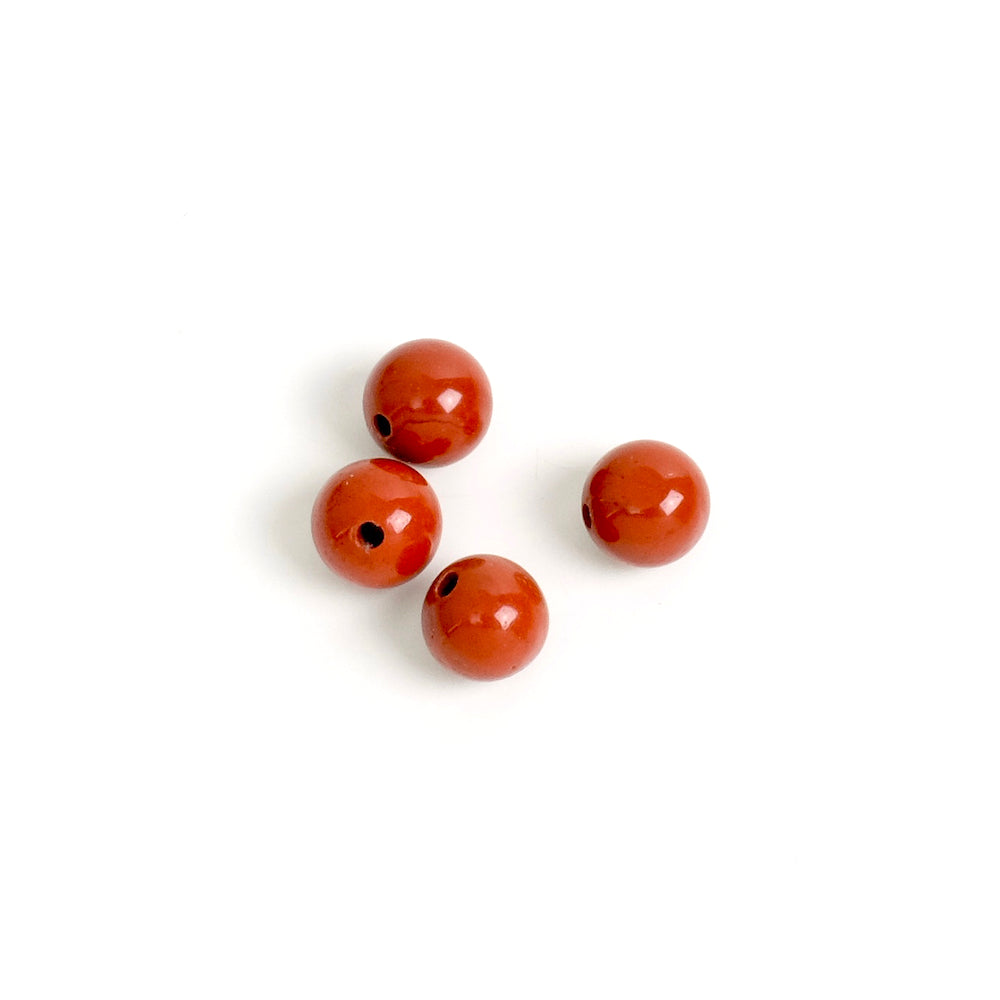 6 natural round Jasper beads 6mm