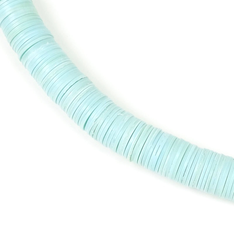Genuine Heishi 8mm Light Turquoise African Vulcanite Vinyl Beads
