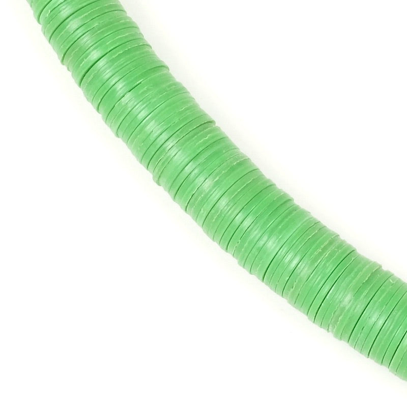 Genuine Heishi 8mm African Vulcanite Vinyl Beads Apple Green