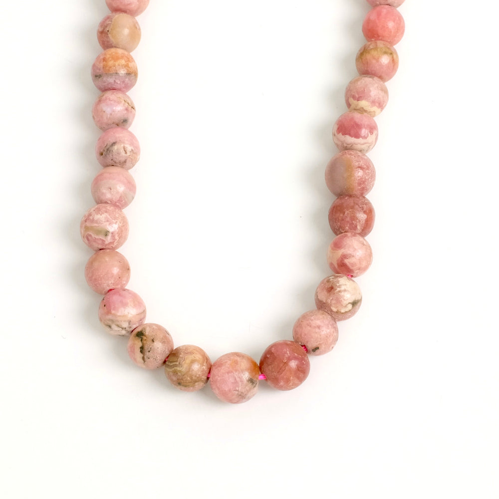 6 round 6mm natural Rhodochrosite beads