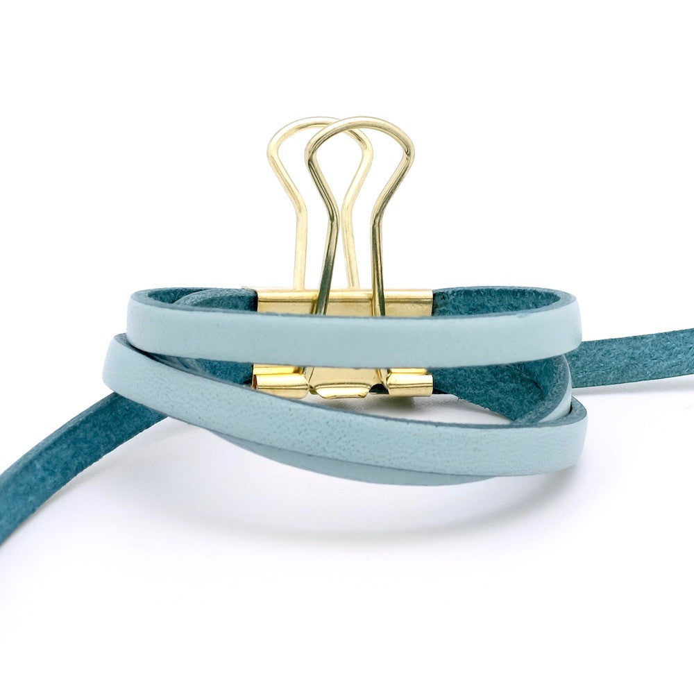 50cm of 5mm Premium Quality Flat Leather Strap - Light Blue