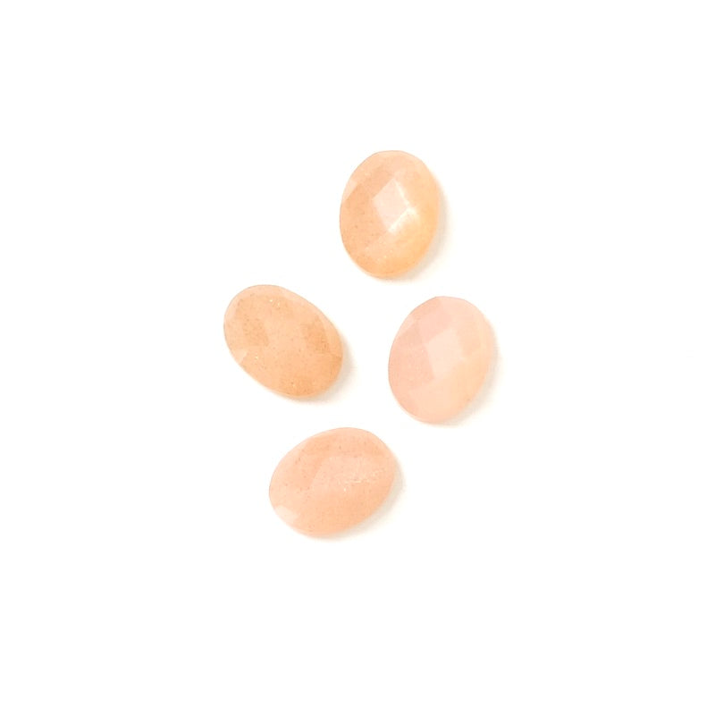Cabochon natural stone Oval faceted 6 x 8mm Moonstone Feldspar