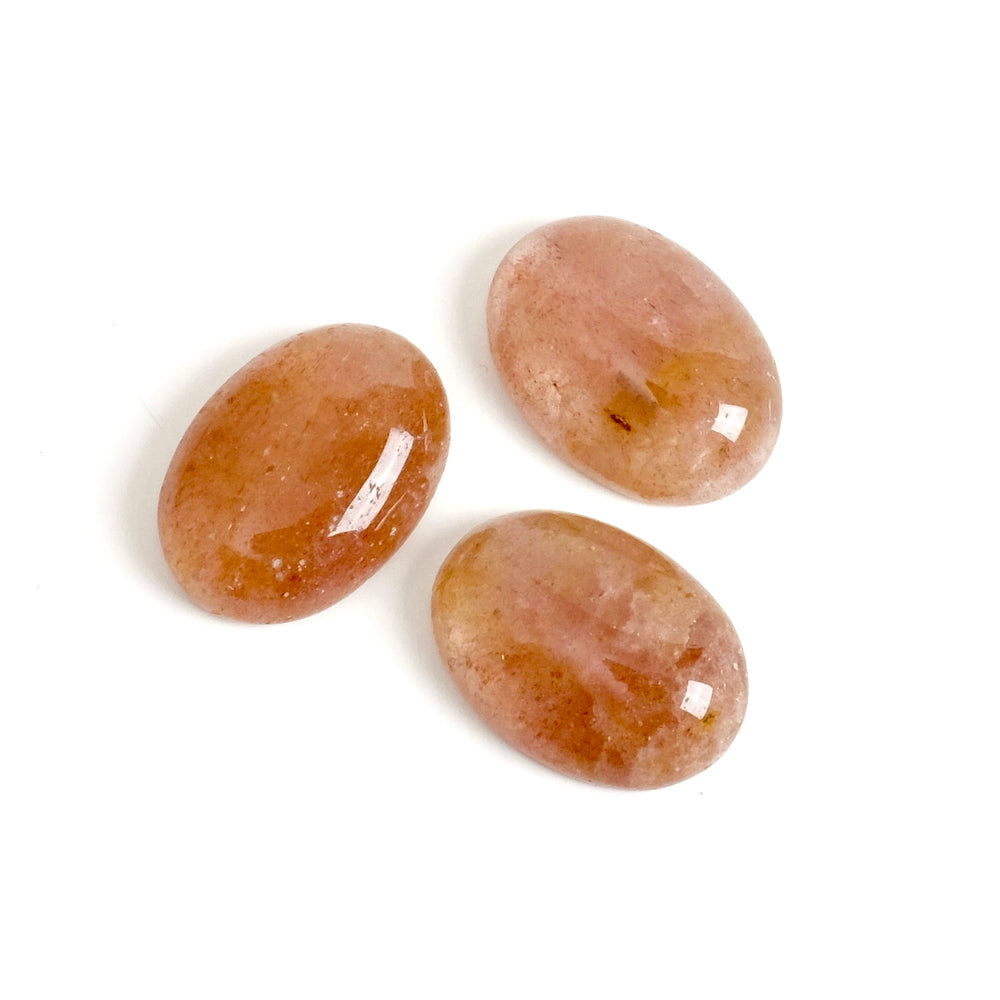 Oval 13 x 18mm Strawberry Quartz Natural Stone Cabochon