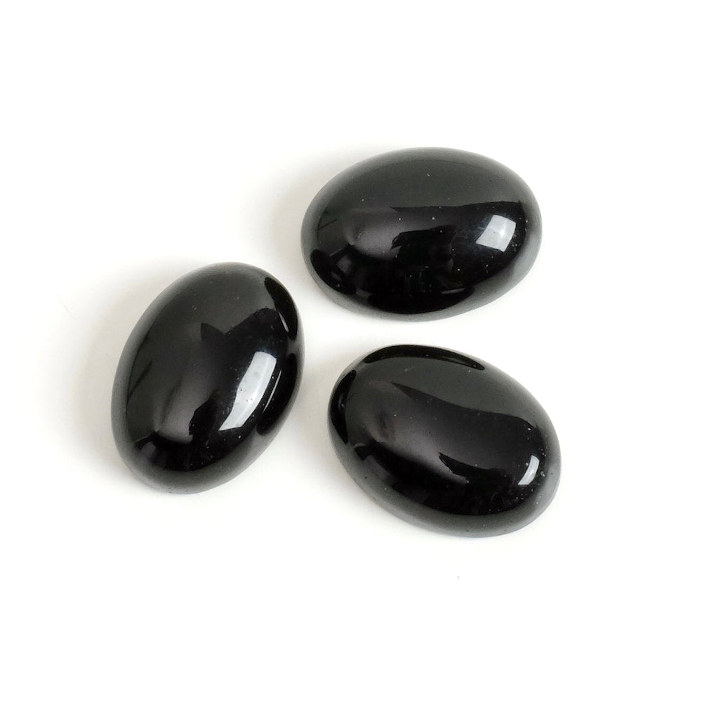 Oval 13 x 18mm Obsidian Natural Stone Cabochon
