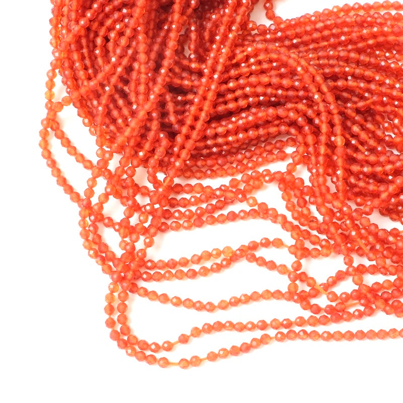 Strand of natural faceted beads 2mm Red Onyx