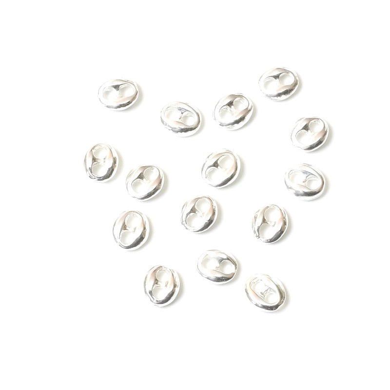 10 oval connectors in silver-plated 925 Premium brass