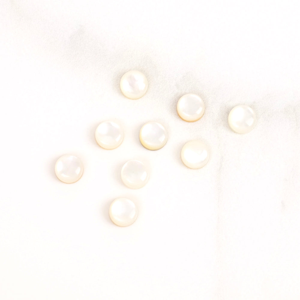 6mm Round Natural Mother-of-Pearl Cabochon