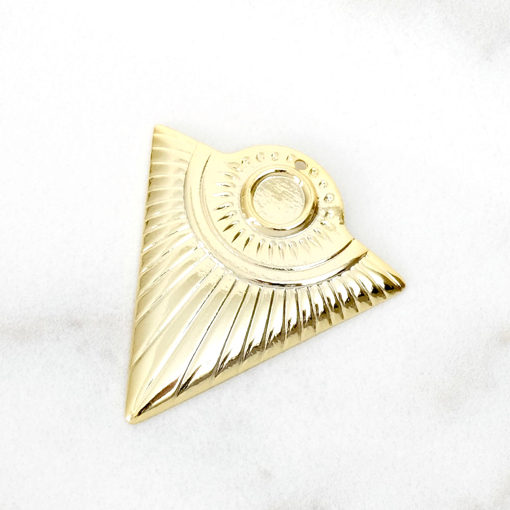 Triangle Ethnic Pendant in 24K Fine Gold Gilded Brass