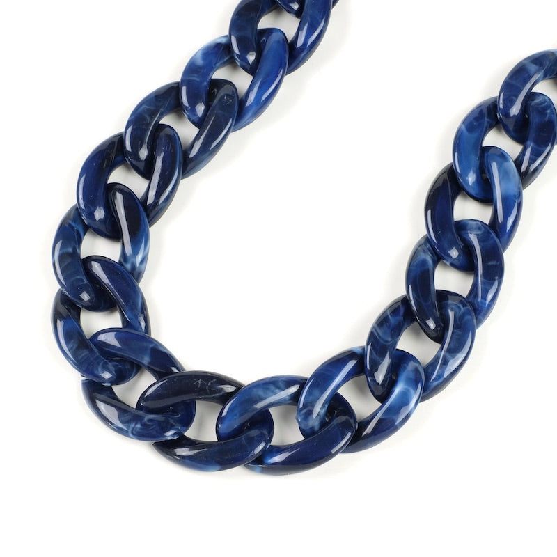 Blue Acetate XL Link Chain - 45cm Length