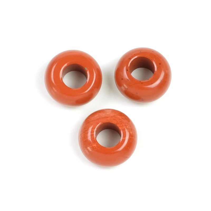 Natural 14mm donut-shaped Red Jasper bead