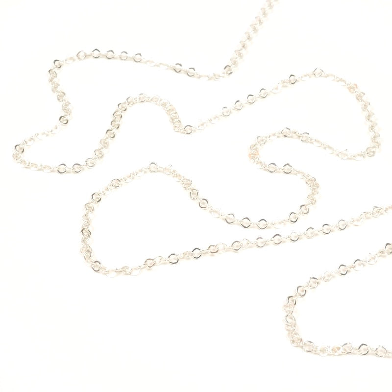 50cm of small rhombus link chain in Silver Plated 925 Premium brass