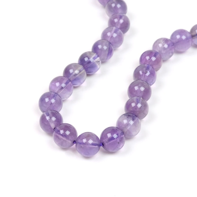 38cm strand of natural 6mm round Amethyst beads