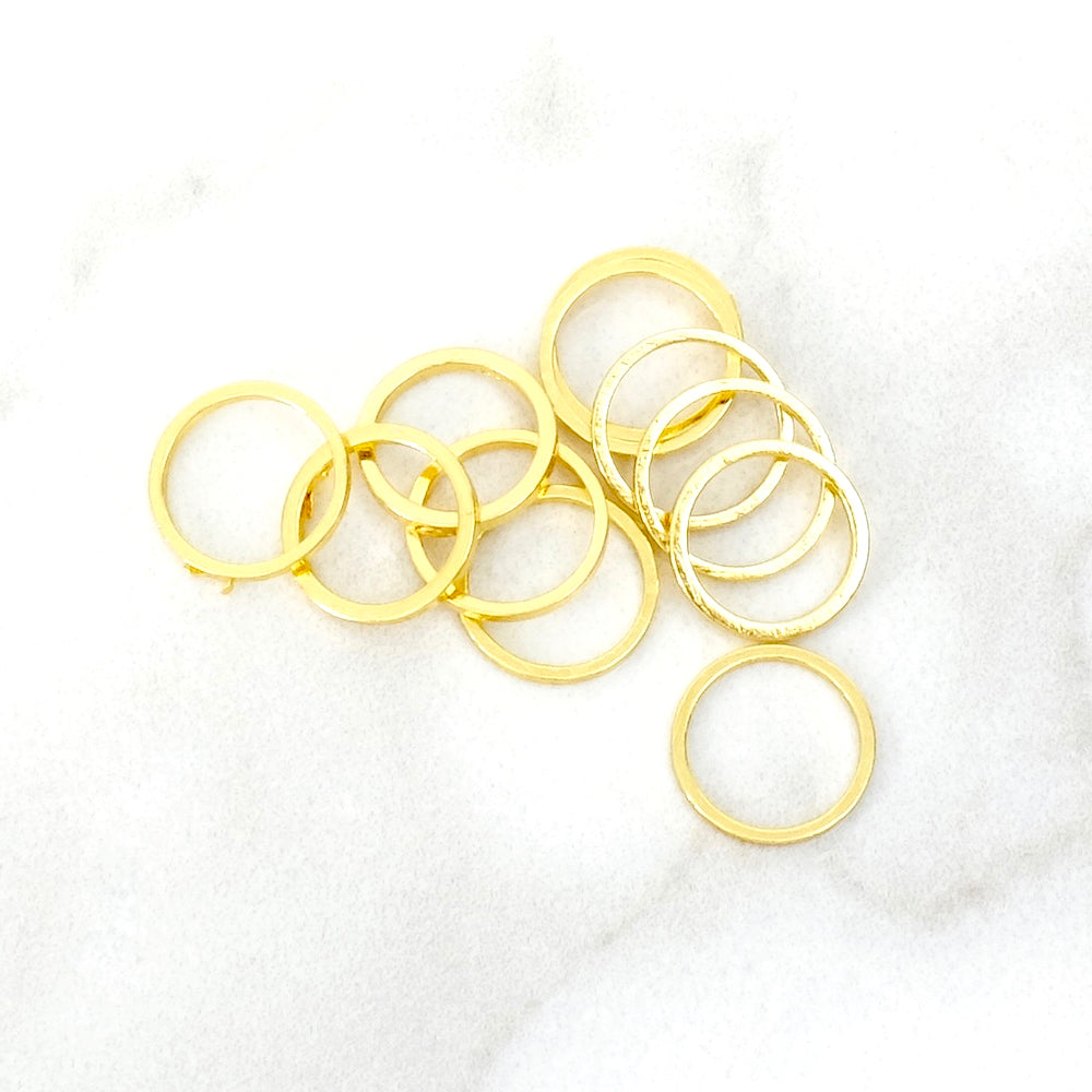 10 closed 10mm rings in 24K fine gold-plated premium brass