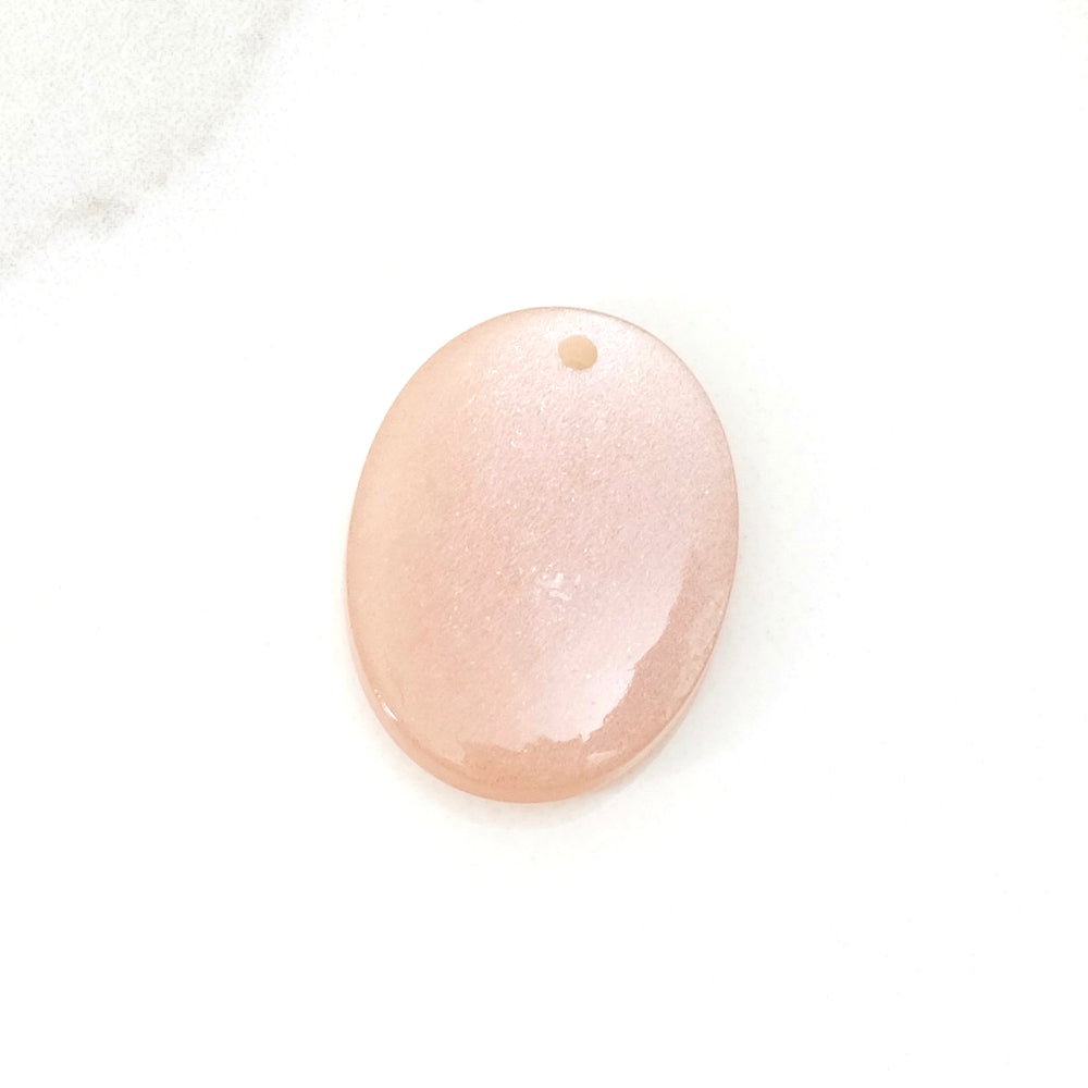 Natural Stone Pebble Pendant, 15 x 20mm, Feldspar Moonstone