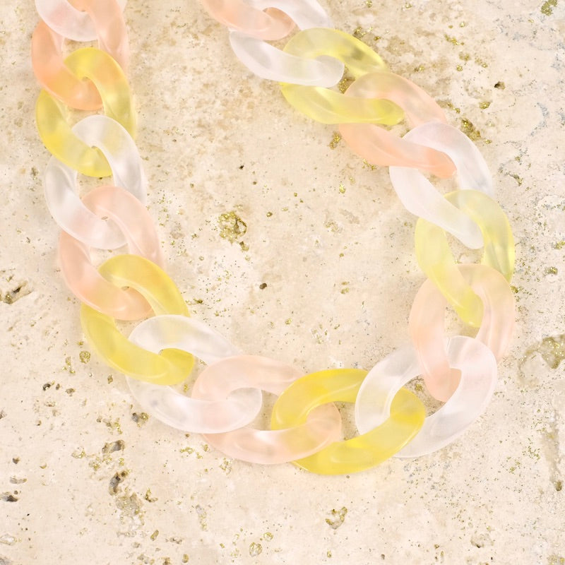 Multi Peach Acetate XL Link Chain - 45cm Length