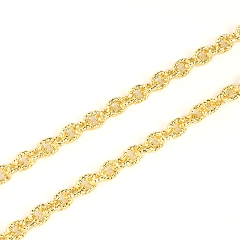 25cm of small twisted oval link chain, 24K gold plated