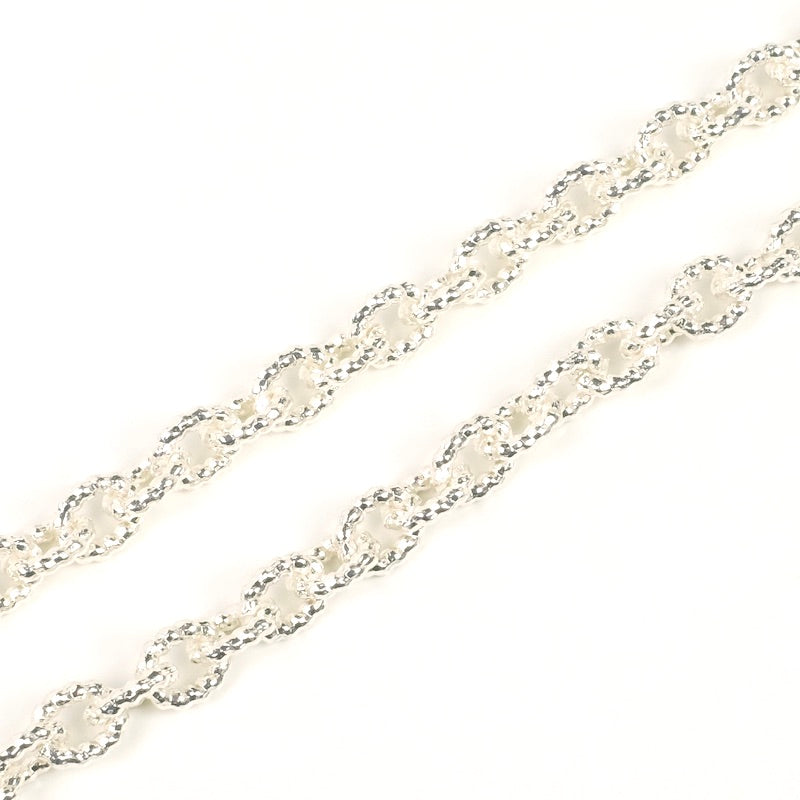 25cm of small twisted oval link chain in 925 silver plated brass