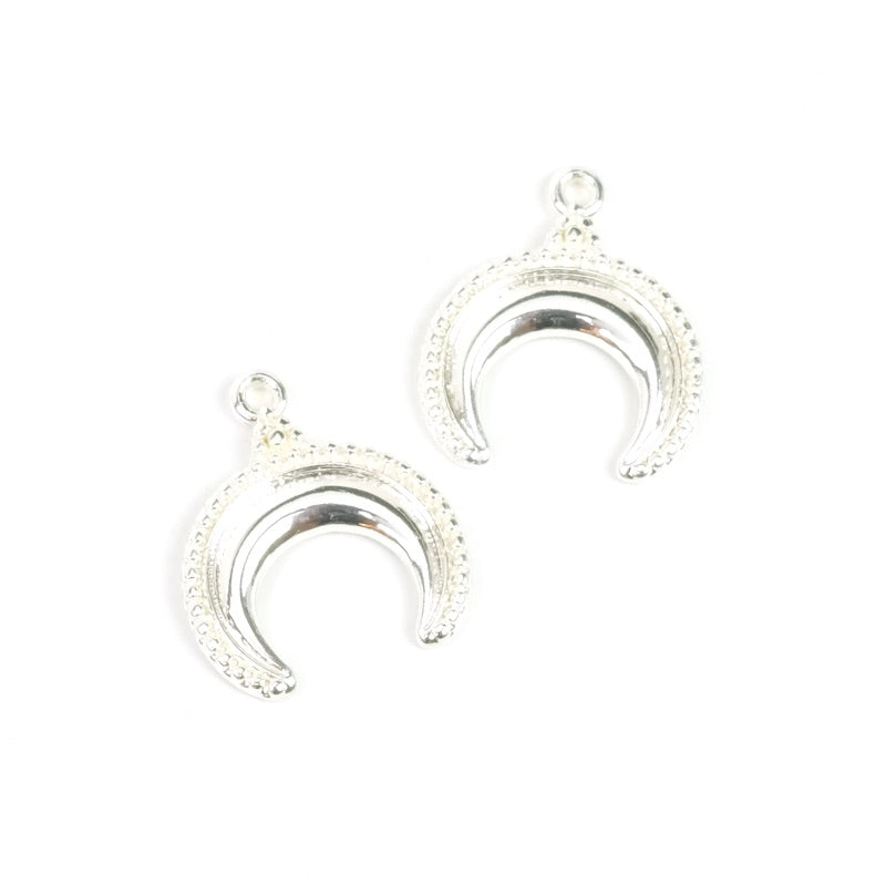 2 Premium 925 silver-plated brass horn pendants