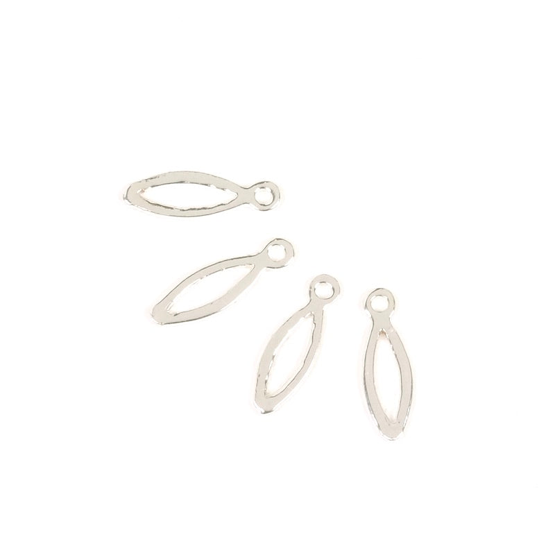 4 Premium 925 silver-plated brass openwork shuttle pendants