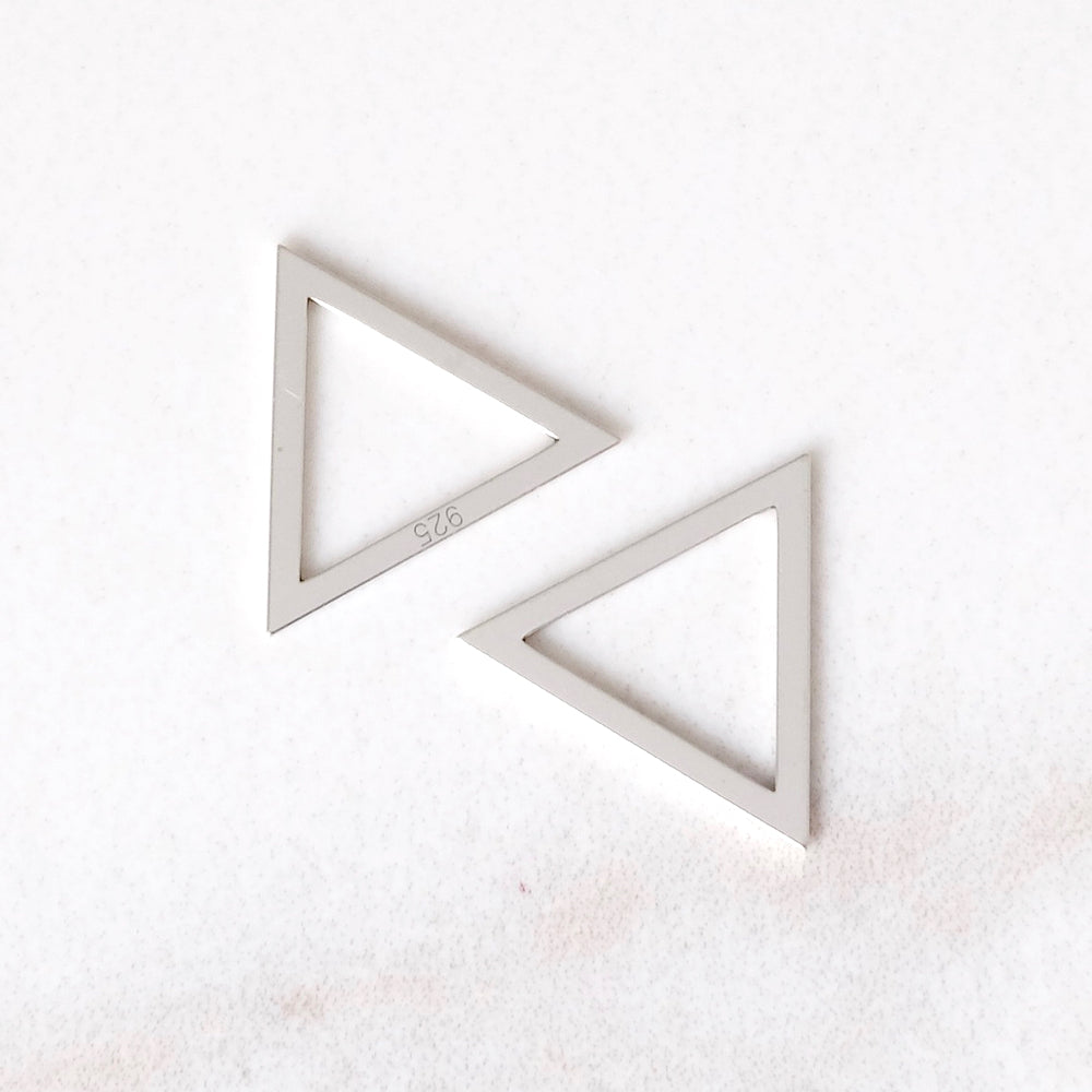 2 Triangle Ring Connectors in 925 Sterling Silver