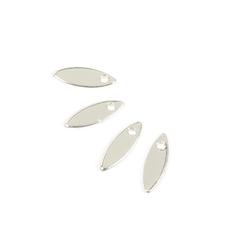 4 Premium 925 silver-plated brass shuttle pendants