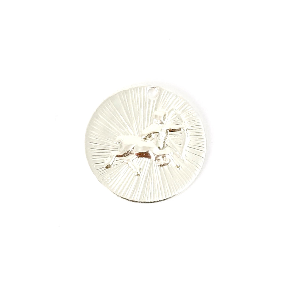 2 Sagittarius astrological sign pendants in 925 Premium Silver plated brass