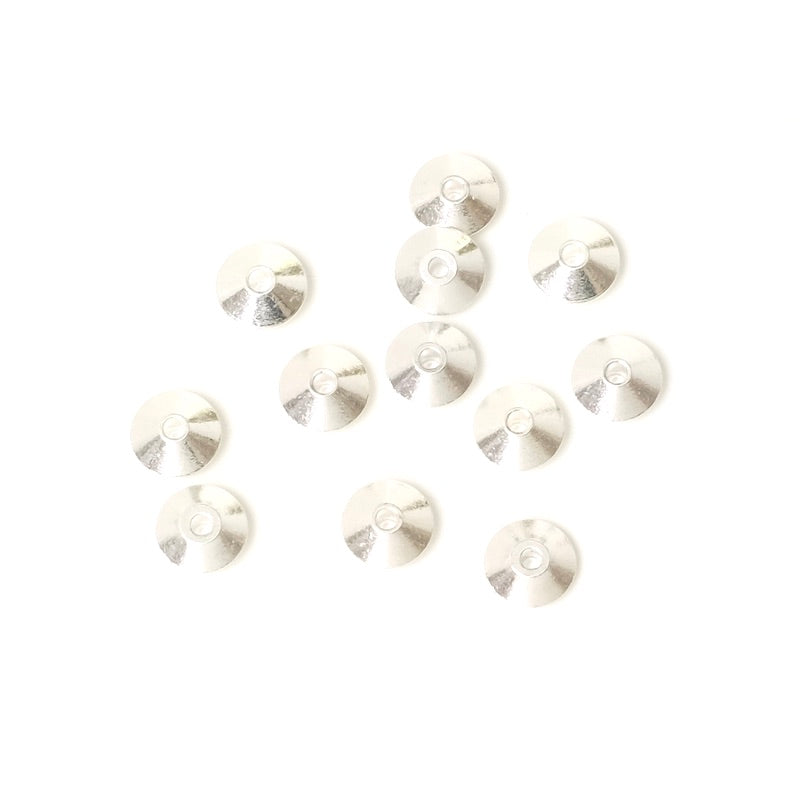 10 Toupie beads 5.8mm in Premium 925 Silver Brass