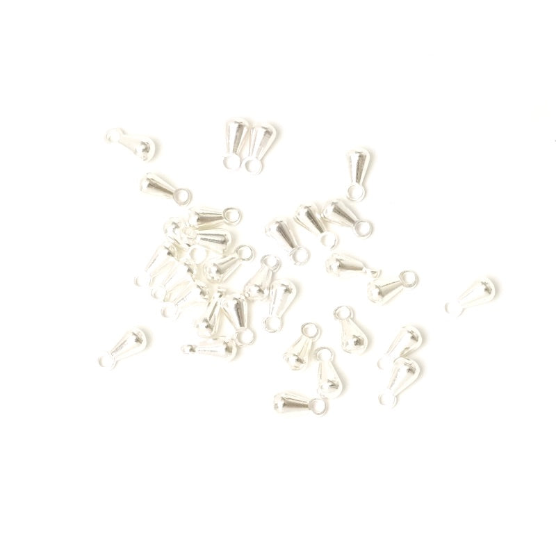 6 Premium 925 silver-plated brass drop pendants