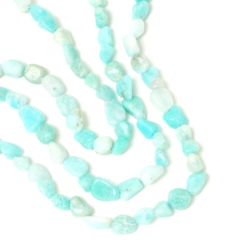 38cm strand of irregular Amazonite natural pearls