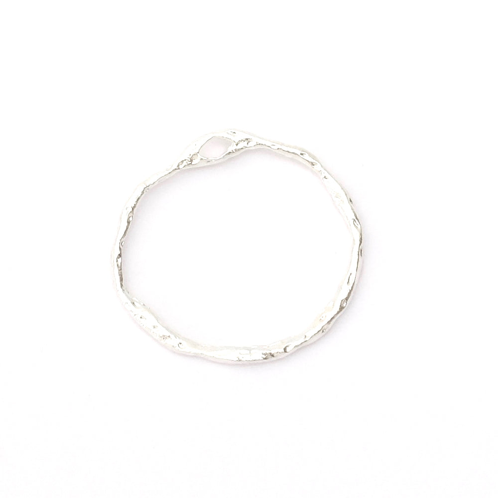 2 Textured Round Pendants in 925 Sterling Silver Plated Premium Brass