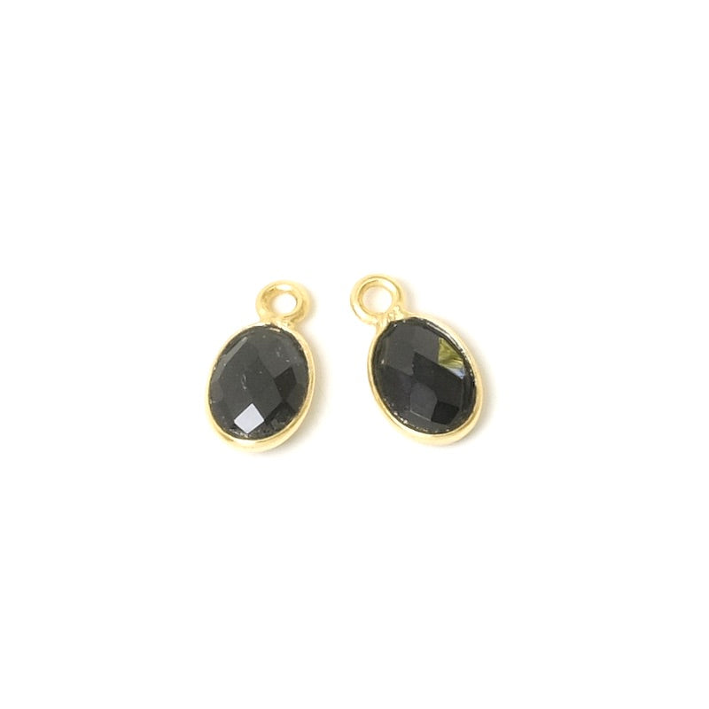 Pendant oval set 6x8mm Spinelle Gilded with 24K fine gold